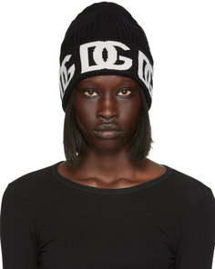 Черная шапка с логотипом Dolce &amp; Gabbana