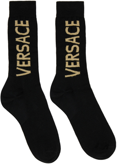 Черные хлопковые носки Versace