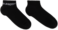 Черные носки до щиколотки с логотипом интарсия Burberry