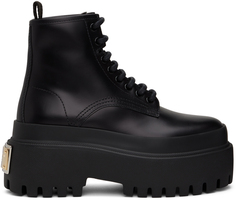Черные ботинки с металлическим логотипом Dolce &amp; Gabbana