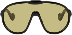 Черно-желтые солнцезащитные очки-галометры Moncler