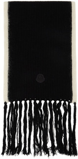 Тонкий шарф с бахромой Black &amp; Off-White Moncler