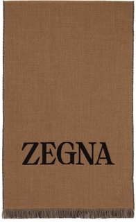 Светло-коричневый шерстяной шарф ZEGNA