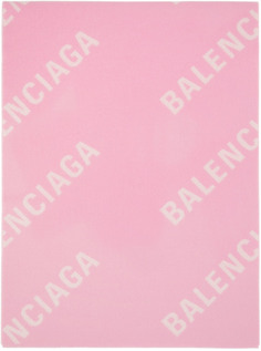 Розово-белый шарф All Over Macro Balenciaga