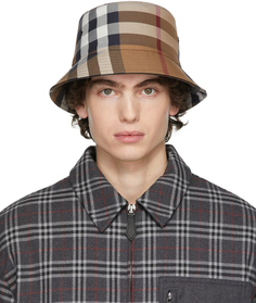 Коричневая панама в клетку Burberry