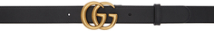 Черный ремень с узором GG Gucci