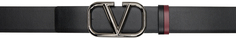 Двусторонний черный ремень с логотипом VLogo Valentino Garavani