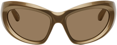 Золотые солнцезащитные очки «кошачий глаз» Balenciaga