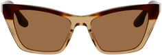 Солнцезащитные очки «кошачий глаз» черепаховой расцветки Victoria Beckham