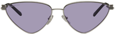 Серебристо-фиолетовые солнцезащитные очки «кошачий глаз» Balenciaga