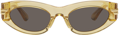 Желтые солнцезащитные очки «кошачий глаз» Bottega Veneta
