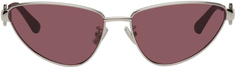 Серебряные солнцезащитные очки «кошачий глаз» Bottega Veneta