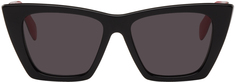Черные солнцезащитные очки с кромкой Alexander McQueen