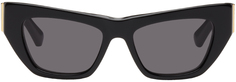 Черные угловые солнцезащитные очки Bottega Veneta