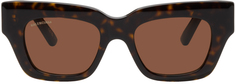Квадратные солнцезащитные очки черепаховой расцветки Balenciaga