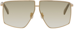 Золотые угловатые солнцезащитные очки Max Mara