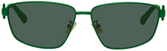 Зеленые прямоугольные солнцезащитные очки Bottega Veneta