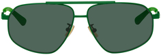 Зеленые солнцезащитные очки-авиаторы Bottega Veneta
