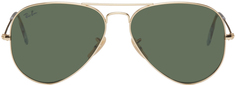 Золотые классические солнцезащитные очки-авиаторы Ray-Ban