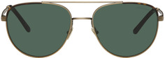 Золотые солнцезащитные очки-авиаторы Giorgio Armani