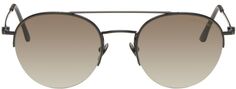 Черные овальные солнцезащитные очки Giorgio Armani