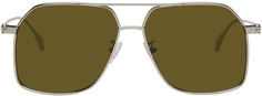 Серебряные солнцезащитные очки-авиаторы Alexander McQueen