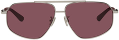 Серебряные солнцезащитные очки-авиаторы Bottega Veneta