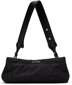 Черная сумка-багет с подушкой GANNI