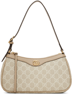 Бежевая маленькая сумка через плечо Ophidia с двумя буквами G Gucci