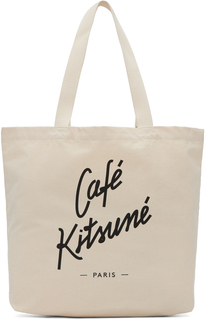 Большая сумка Off-White с логотипом Maison Kitsuné