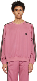 Розовый свитшот с круглым вырезом NEEDLES