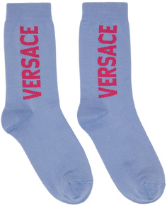 Синие носки с логотипом Versace