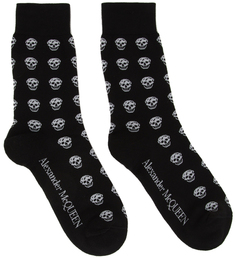 Черно-белые короткие носки Skull Sport Alexander McQueen