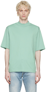 Зеленая футболка с воротником-стойкой Acne Studios
