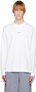 Белая футболка с длинным рукавом с принтом Acne Studios