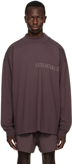 Пурпурная футболка с длинным рукавом с круглым вырезом Essentials