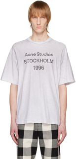Серая футболка с принтом Acne Studios