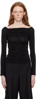 Черная футболка с длинным рукавом со сборками Givenchy