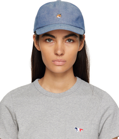 Синяя кепка с маленькой лисой Maison Kitsuné