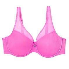 Бюстгальтер с глубоким вырезом Victoria&apos;s Secret Curvy Couture Sheer Mesh T-Shirt, ярко-розовый