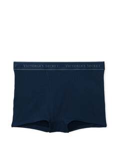 Трусы Victoria&apos;s Secret Logo Cotton High-Waist Boyshort, темно-синий