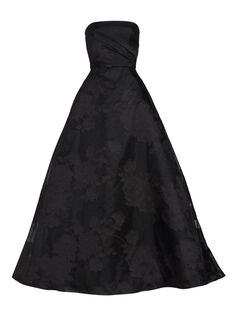 Платье трапециевидной формы без бретелек Fil Coupe с цветочным принтом Amsale, черный