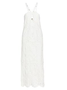 Кружевное миди-платье Everly крючком Cult Gaia, белый