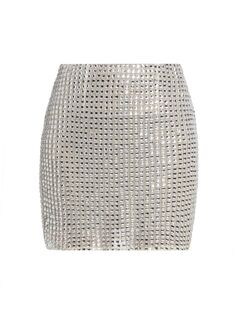 Мини-юбка Mavi Square с кристаллами L&apos;AGENCE Lagence