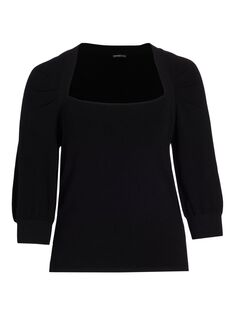 Вязаный пуловер с круглым вырезом Minnie Rose, Plus Size, черный