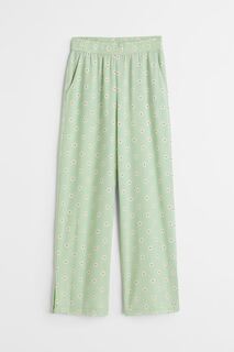 Широкие брюки H&amp;M Floral, мятно-зеленый H&M