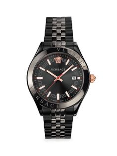Часы Hellenyium с черным IP-браслетом Versace, черный