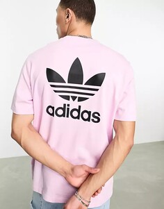 Розовая футболка с маленьким логотипом adidas Originals Trefoil Essentials, розовый