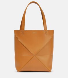 Кожаная сумка-тоут Puzzle Fold Mini Loewe, коричневый