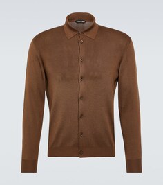 Трикотажная шелковая рубашка Tom Ford, коричневый
